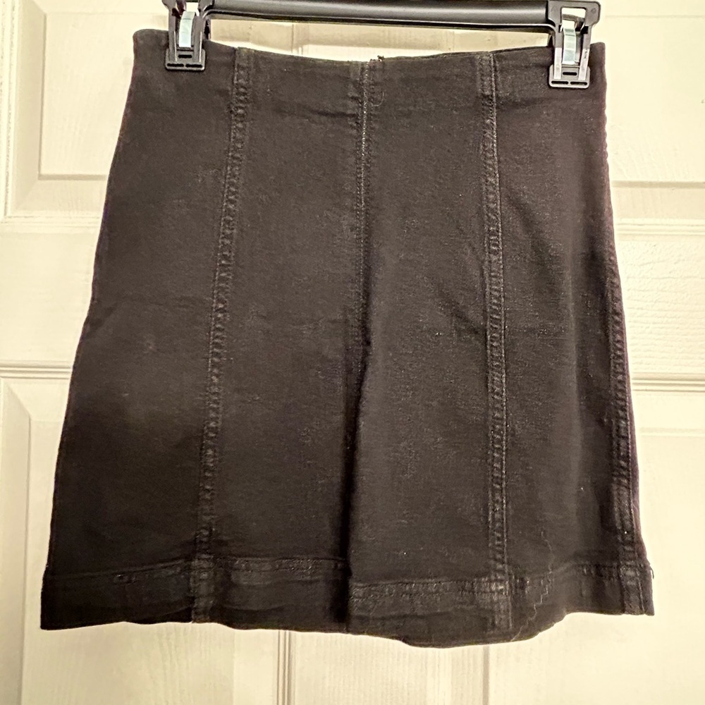 Free People Denim Black Mini Skirt